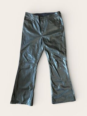 GAP Black Vegan Leather '70s Flare Pants